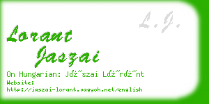 lorant jaszai business card